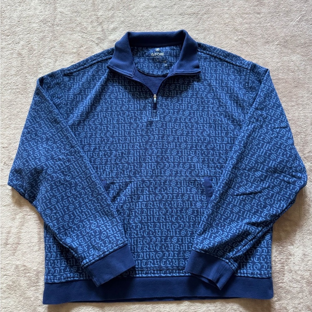 G/Fore Mens Golf Pullover Country Club‎ Misfit Blue  1/4 Zip Size M